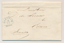 Halfrond-Francostempel Zaandam - Edam 1846