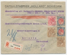 Em. Bontkraag Aangetekend / Waarde Schiedam - Duitsland 1922