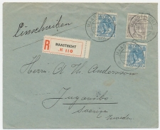 Em. Bontkraag Aangetekend Maastricht - Zweden 1921