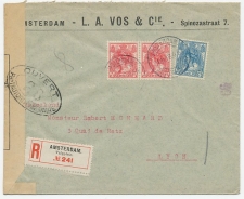 Em. Bontkraag Aangetekend Amsterdam -Frankrijk 1918