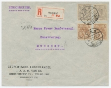 Em. Bontkraag Aangetekend Utrecht - Duitsland 1922