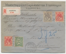 Em. Bontkraag Aangetekend / Waarde Voorburg - Leiden 1915